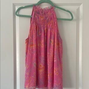 Vibrant Pink Floral Patterned Top
